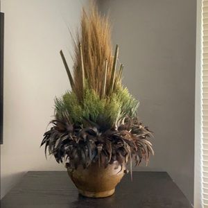 Dried Floral Arrangement with feathers